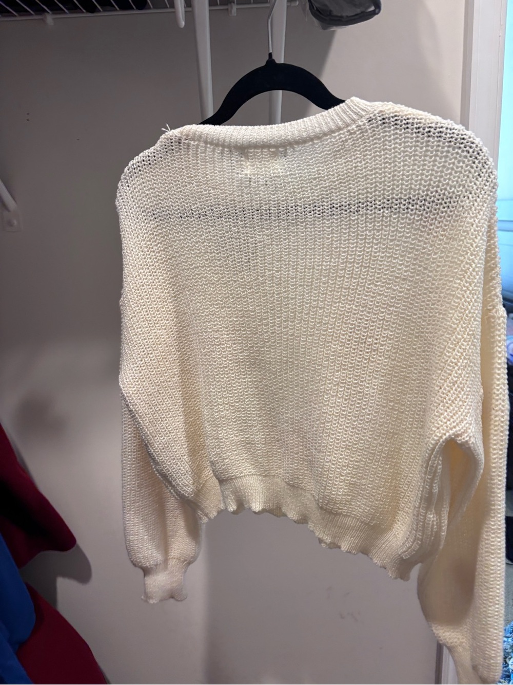 Luna Ivy Cream Crewneck Sweater with Colorful Heart Appliqués - Picture 2 of 2